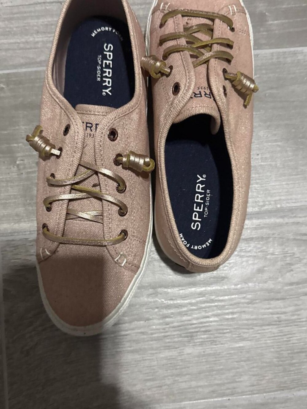 Sperry Women's Pink and Tan Trainers